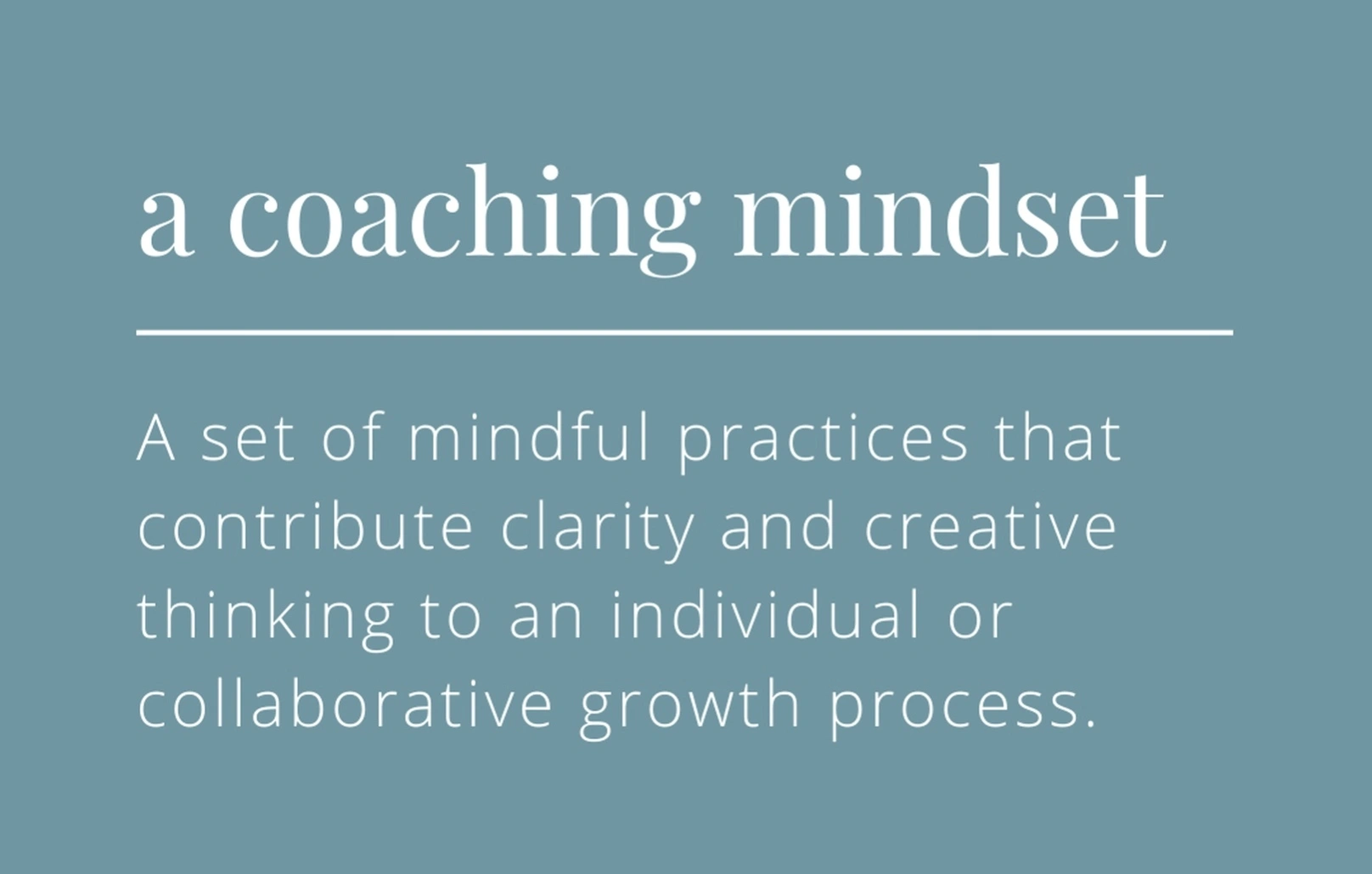 Creative process coaching session